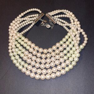 Lia Sophia Multi-Strand Cream Pearl Necklace - Elegant Layered Statement
